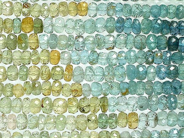 Faceted Multi Color Aquamarine Rondells