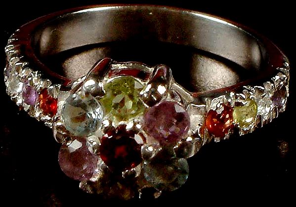 Faceted Multicolor Gemstone Ring