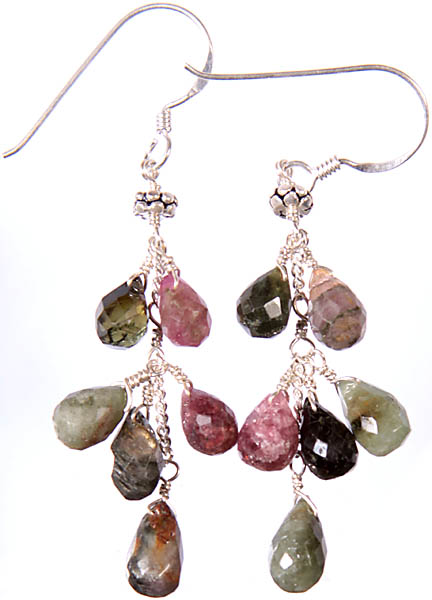 Faceted Multi-color Tourmaline Earrings