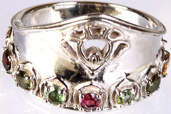 Faceted Multi-color Tourmaline Ring