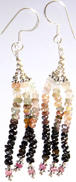 Faceted Multi-color Tourmaline Shower Earrings
