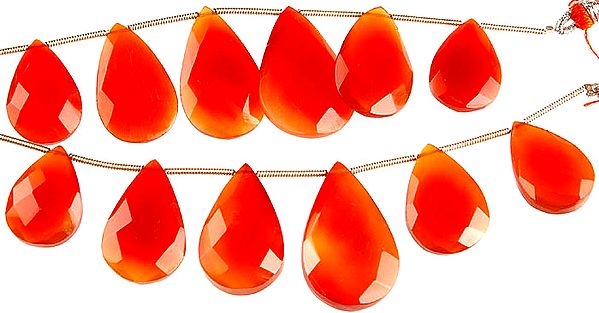 Faceted Orange Chalcedony Briolette