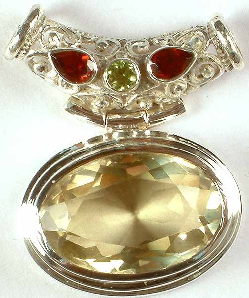 Faceted Oval Lemon Topaz Pendant