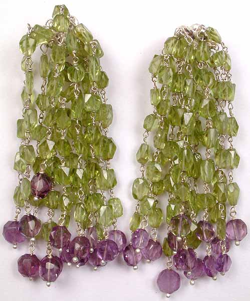 Faceted Peridot & Amethyst Showers
