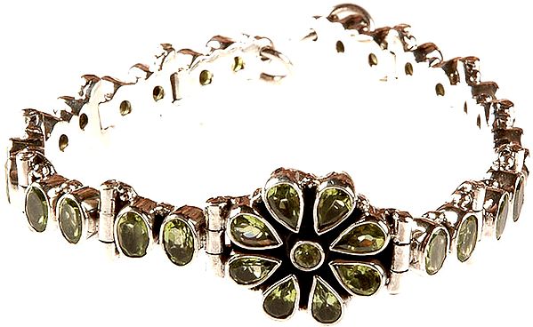 Faceted Peridot Bracelet | Peridot Gemstone Jewelry