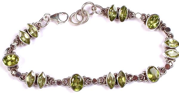 Faceted Peridot Bracelet with Lobster Lock