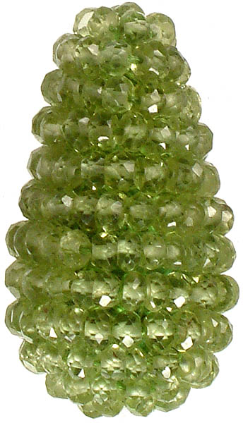 Faceted Peridot Bunch Drum Necklace Center (Price Per Piece)