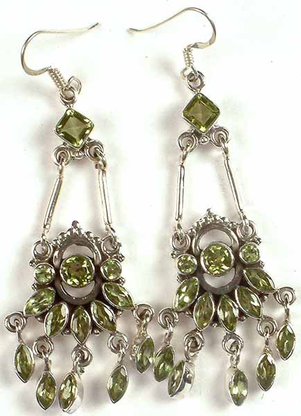 Faceted Peridot Chandeliers