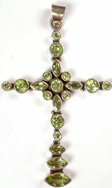 Faceted Peridot Cross