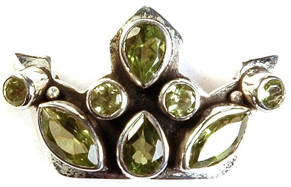 Faceted Peridot Crown (Tiara) Pendant