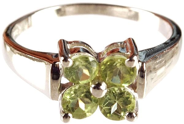 Faceted Peridot Finger Ring
