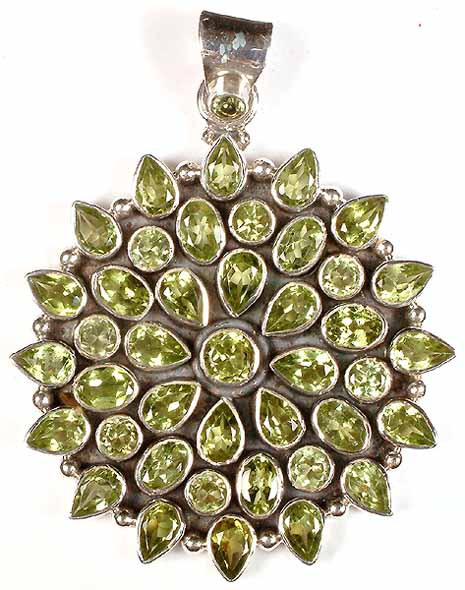 Faceted Peridot Flower