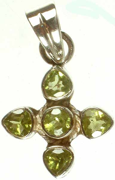 Faceted Peridot Flower Pendant