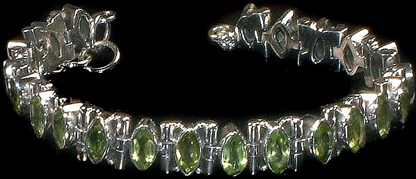 Faceted Peridot Marquis Bracelet