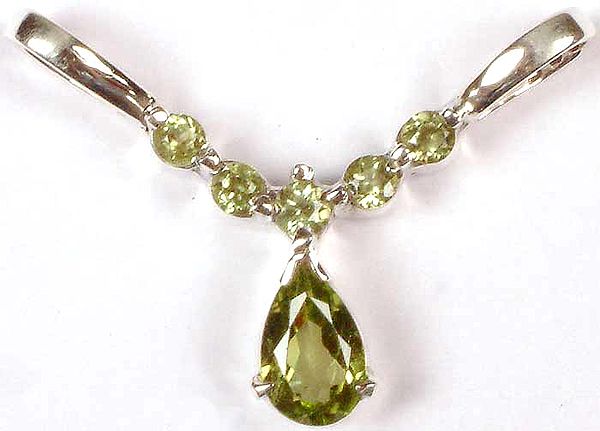 Faceted Peridot Necklace Center