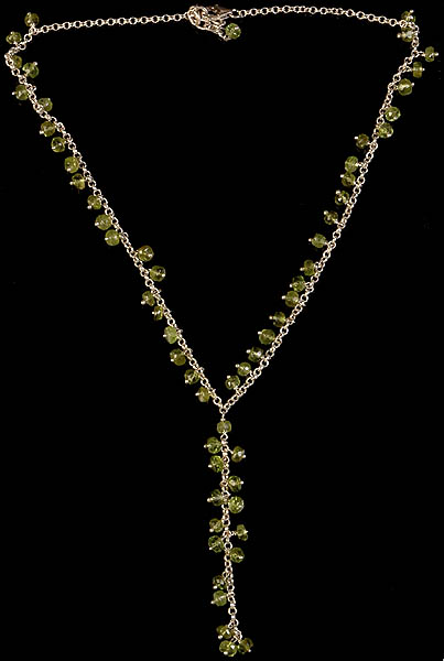 Faceted Peridot Necklace with Dangle