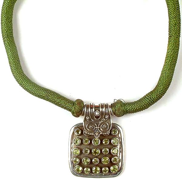 Faceted Peridot Necklace With Matching Chord