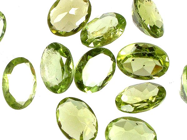 Faceted Peridot Ovals (Price Per 5 Pieces)