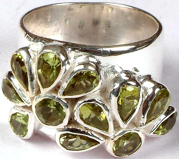 Faceted Peridot Ring