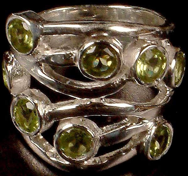 Faceted Peridot Ring