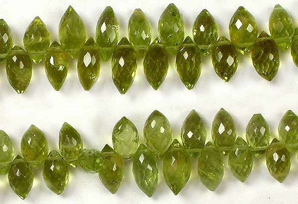 Faceted Peridot Rolling Marquis