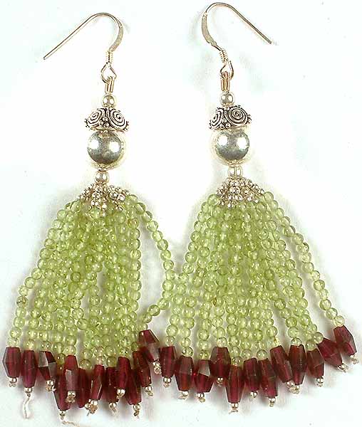 Faceted Peridot Shower With Garnet