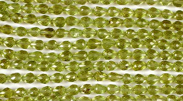 Faceted Peridot Straight Drilled Drops