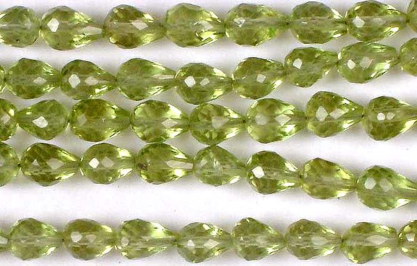 Faceted Peridot Straight Drilled Drops
