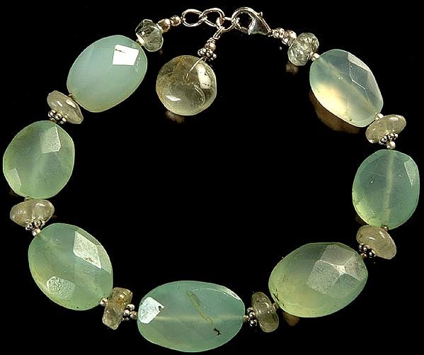 Faceted Peru Chalcedony Bracelet