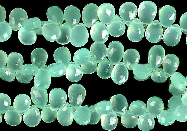 Faceted Peru Chalcedony Briolette