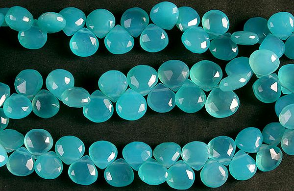 Faceted Peru Chalcedony Briolette