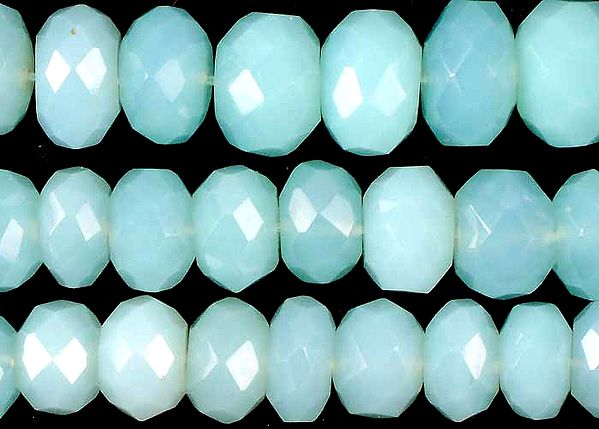 Faceted Peru Chalcedony Rondells
