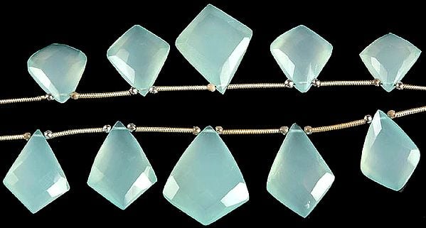 Faceted Peru Chalcedony Shapes
