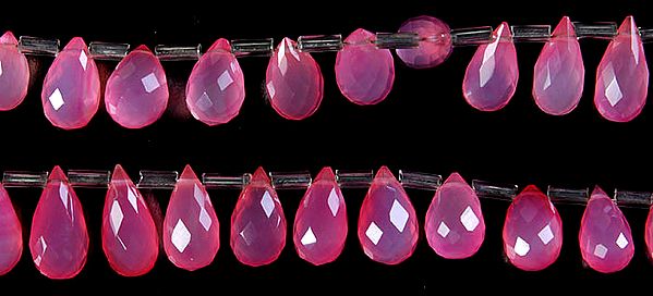 Faceted Pink Chalcedony Drops