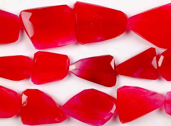 Faceted Pink Chalcedony Flat Tumbles