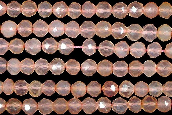 Faceted Pink Chalcedony Rondells