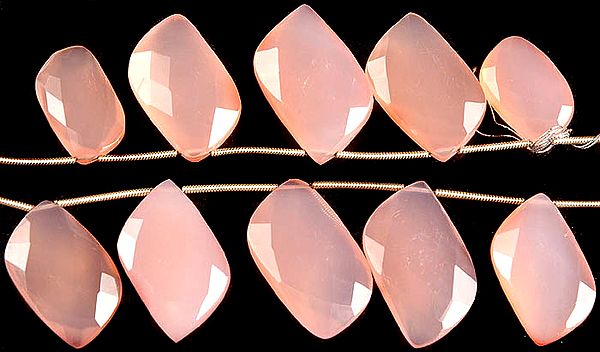 Faceted Pink Chalcedony Shapes