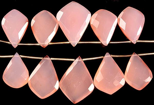 Faceted Pink Chalcedony Shapes