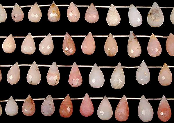 Faceted Pink Opal Drops