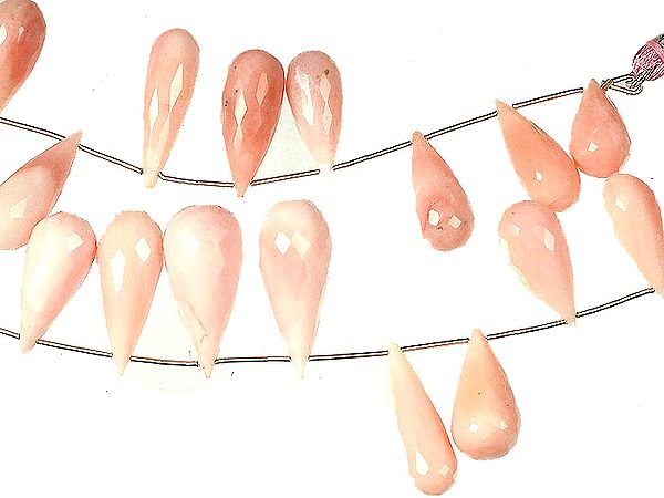 Faceted Pink Opal Drops