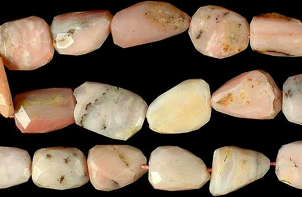 Faceted Pink Opal Flat Tumbles