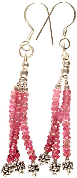 Faceted Pink Tourmaline Beaded Earrings