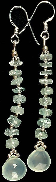 Faceted Peru Chalcedony Beaded Earrings