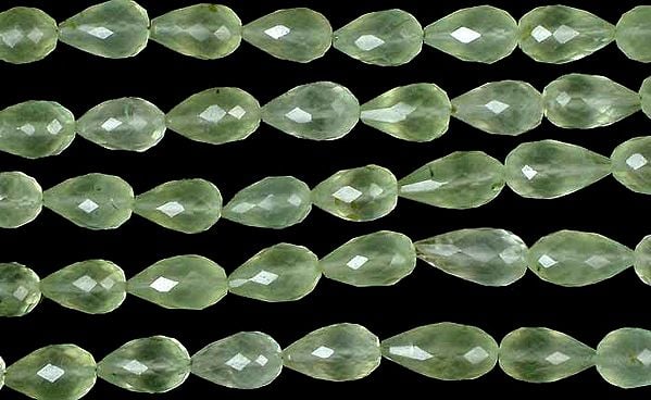 Faceted Prehnite Straight Drilled Drops