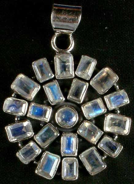 Faceted Rainbow Moonstone Explosion