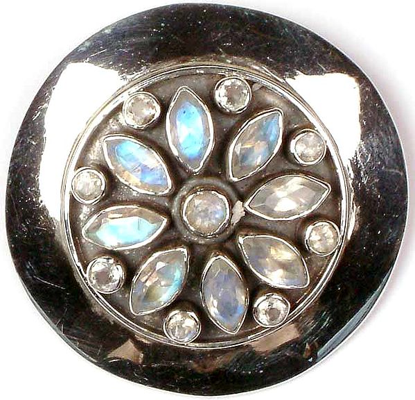 Faceted Rainbow Moonstone Shield