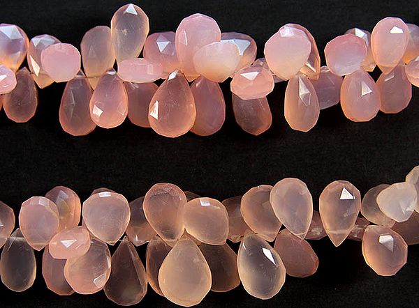 Faceted Pink Chalcedony Briolette