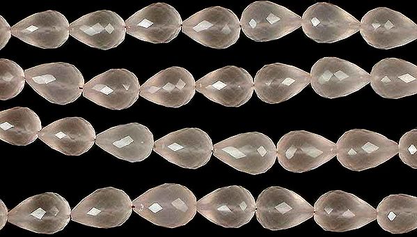 Faceted Rose Quartz Straight Drilled Drops