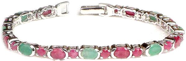 Faceted Ruby & Emerald Bracelet