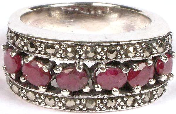 Faceted Ruby Finger Ring